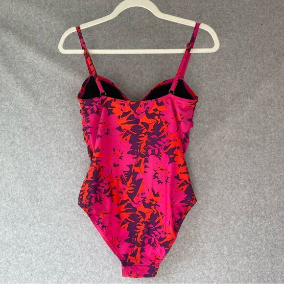 SS Shore Shapes One Piece Ruched Bathing Suit Pink, Purple, Red sz. 12 #UU - Picture 2 of 12